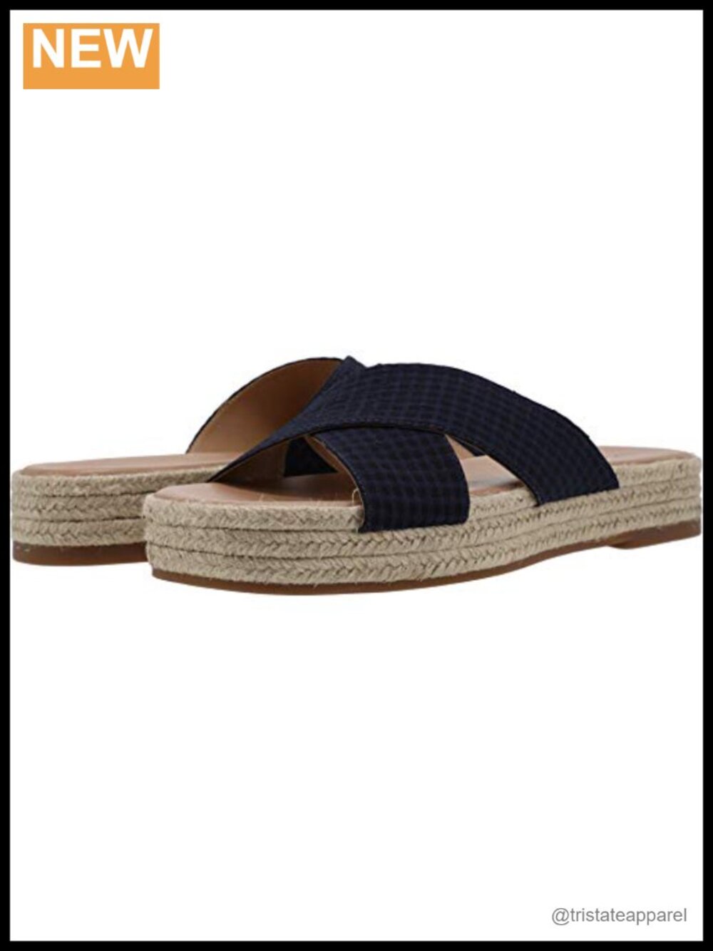 Lucky Brand Gayte Wedge Sandal Cross Band Slip On Slingback Outdoor Casual